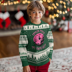 Breast Cancer Halloween Ugly Christmas Sweater In October We Wear Pink Witch TS10 Forest Green Beige Print Your Wear