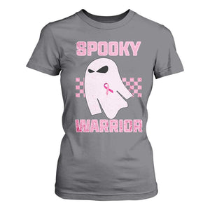 Breast Cancer Halloween T Shirt For Women Ghost Wear Pink Ribbon Spooky Warrior TS10 Charcoal Print Your Wear