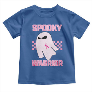 Breast Cancer Halloween Toddler T Shirt Ghost Wear Pink Ribbon Spooky Warrior TS10 Royal Blue Print Your Wear