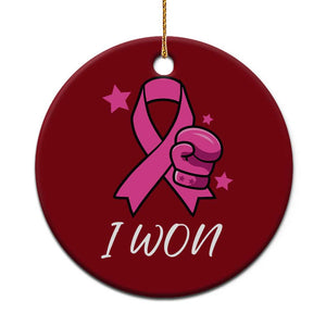 Pink Ribbon Ceramic Ornament I Won Breast Cancer Awareness TS10 1pc Red Print Your Wear