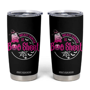 Breast Cancer Is Boo Sheet Tumbler Cup October Ghost Pink Ribbon TS10 Black Print Your Wear