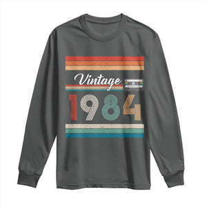 1984 Retro Birthday Long Sleeve Shirt Vintage 42th Birthday Gift Classic 90s Style TS10 Dark Heather Print Your Wear