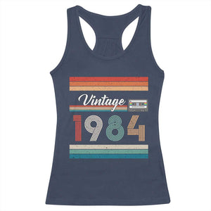 1984 Retro Birthday Racerback Tank Top Vintage 42th Birthday Gift Classic 90s Style TS10 Navy Print Your Wear