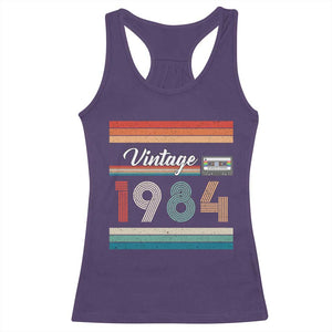 1984 Retro Birthday Racerback Tank Top Vintage 42th Birthday Gift Classic 90s Style TS10 Purple Print Your Wear