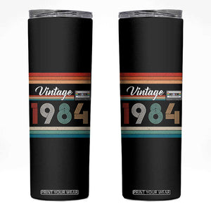 1984 Retro Birthday Skinny Tumbler Vintage 42th Birthday Gift Classic 90s Style TS10 Black Print Your Wear