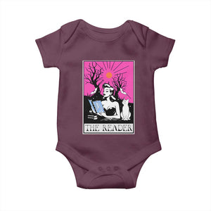The Reader Tarot Baby Onesie Witch Reading Book Club Occult Cat Mom TS10 Maroon Print Your Wear