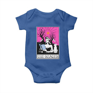 The Reader Tarot Baby Onesie Witch Reading Book Club Occult Cat Mom TS10 Royal Blue Print Your Wear