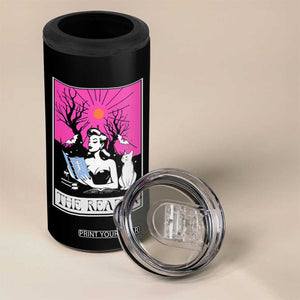 The Reader Tarot 4 in 1 Can Cooler Tumbler Witch Reading Book Club Occult Cat Mom TS10 Print Your Wear
