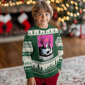 The Reader Tarot Ugly Christmas Sweater Witch Reading Book Club Occult Cat Mom TS10 Forest Green Beige Print Your Wear