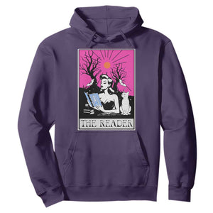 The Reader Tarot Hoodie Witch Reading Book Club Occult Cat Mom TS10 Purple Print Your Wear
