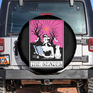 The Reader Tarot Spare Tire Cover Witch Reading Book Club Occult Cat Mom TS10 No hole Black Print Your Wear