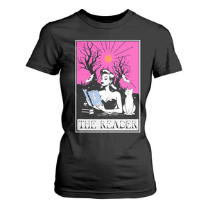 The Reader Tarot T Shirt For Women Witch Reading Book Club Occult Cat Mom TS10 Black Print Your Wear