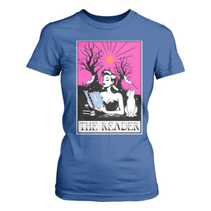 The Reader Tarot T Shirt For Women Witch Reading Book Club Occult Cat Mom TS10 Royal Blue Print Your Wear