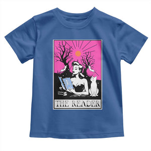 The Reader Tarot Toddler T Shirt Witch Reading Book Club Occult Cat Mom TS10 Royal Blue Print Your Wear