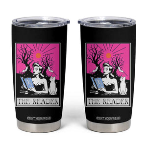 The Reader Tarot Tumbler Cup Witch Reading Book Club Occult Cat Mom TS10 Black Print Your Wear