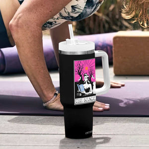 The Reader Tarot Tumbler With Handle Witch Reading Book Club Occult Cat Mom TS10 Print Your Wear