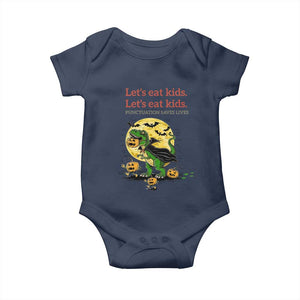 Grammar English Teacher Baby Onesie Funny Halloween Dinosaurs Pumpkin Punctuation Saves Lives TS10 Navy Print Your Wear