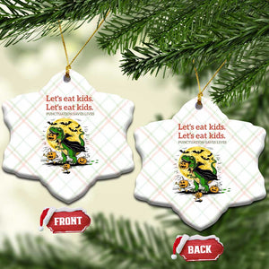 Grammar English Teacher Ceramic Ornament Funny Halloween Dinosaurs Pumpkin Punctuation Saves Lives TS10 Print Your Wear