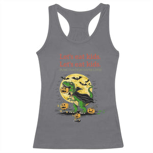 Grammar English Teacher Racerback Tank Top Funny Halloween Dinosaurs Pumpkin Punctuation Saves Lives TS10 Charcoal Print Your Wear