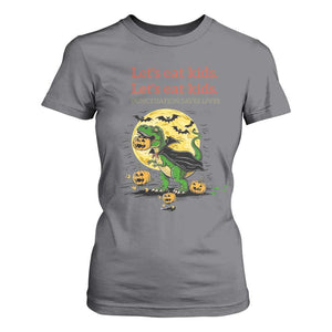 Grammar English Teacher T Shirt For Women Funny Halloween Dinosaurs Pumpkin Punctuation Saves Lives TS10 Charcoal Print Your Wear
