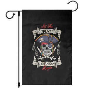 Skull Pirate Let The Pirate Shenanigans Begin Garden Flag Halloween Crossbones Freebooter TS10 Black Print Your Wear