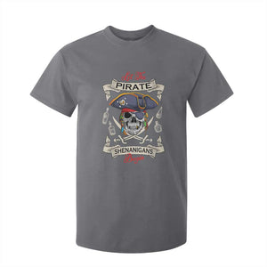 Skull Pirate Let The Pirate Shenanigans Begin T Shirt For Kid Halloween Crossbones Freebooter TS10 Charcoal Print Your Wear