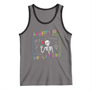 Funny Teacher Tank Top I'll Just Wait Until It's Quiet Leopard Teachers Skeleton TS10 Deep Heather Black Print Your Wear