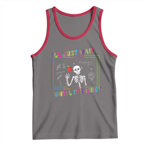 Funny Teacher Tank Top I'll Just Wait Until It's Quiet Leopard Teachers Skeleton TS10 Deep Heather Red Print Your Wear