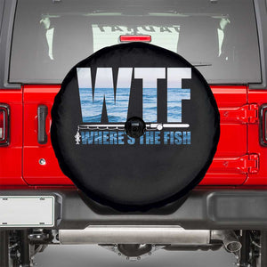 WTF Where's The Fish Spare Tire Cover Funny Fishing Gifts Fathers Day TS10 Black Print Your Wear