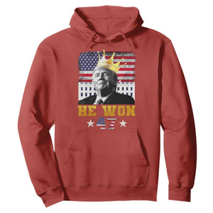 Trump Won 2024 Hoodie He Won President 47th Of White HouseAmerican Flag TS10 Red Print Your Wear