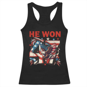 Trump Won Racerback Tank Top 47 President 2024 US Election Eagle American Flag TS10 Black Print Your Wear