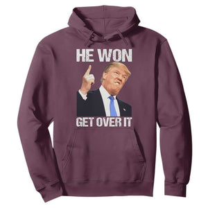 Trump Won 2024 Hoodie Get Over It 45 47th President TS10 Maroon Print Your Wear
