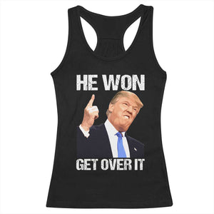 Trump Won 2024 Racerback Tank Top Get Over It 45 47th President TS10 Black Print Your Wear