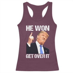 Trump Won 2024 Racerback Tank Top Get Over It 45 47th President TS10 Maroon Print Your Wear