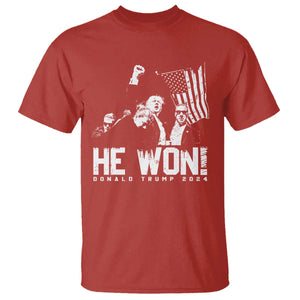 Donald Trump Won 2024 T Shirt He Won Fear Not American Hero Fight Fight Fight TS10 Red Print Your Wear