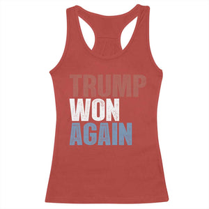 Trump Won Again 2024 Racerback Tank Top Retro 45 47 President Vintage 4547 TS10 Red Print Your Wear