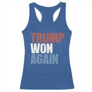 Trump Won Again 2024 Racerback Tank Top Retro 45 47 President Vintage 4547 TS10 Royal Blue Print Your Wear