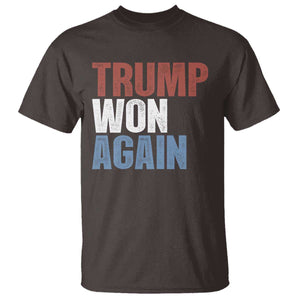 Trump Won Again 2024 T Shirt Retro 45 47 President Vintage 4547 TS10 Dark Chocolate Print Your Wear