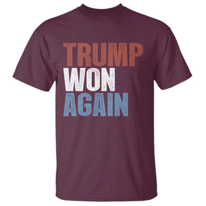 Trump Won Again 2024 T Shirt Retro 45 47 President Vintage 4547 TS10 Maroon Print Your Wear