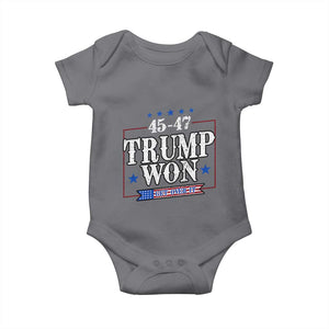 Trump 2024 Baby Onesie He Won Get Over it Gifts For Trump Supporter TS10 Charcoal Print Your Wear