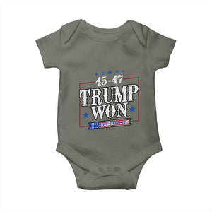 Trump 2024 Baby Onesie He Won Get Over it Gifts For Trump Supporter TS10 Military Green Print Your Wear