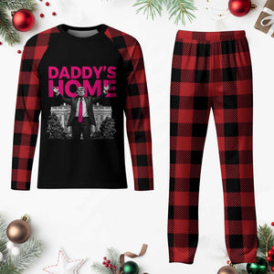 Daddy's Home Trump Plaid Pajama Set Funny White House Trump Pink 2024 TS10 Buffalo Plaid Print Your Wear