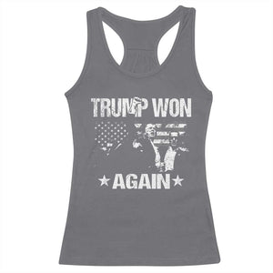 Trump Won 2024 Racerback Tank Top Donald Trump Won Again 45 47 President 2024 US Election TS10 Charcoal Print Your Wear