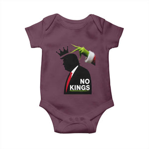 Funny Christmas No Kings in America Baby Onesie TS10 Maroon Print Your Wear