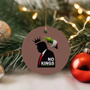 Funny Christmas No Kings in America Ceramic Ornament TS10 1pc Mocha Print Your Wear