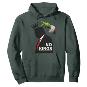 Funny Christmas No Kings in America Hoodie TS10 Dark Forest Green Print Your Wear