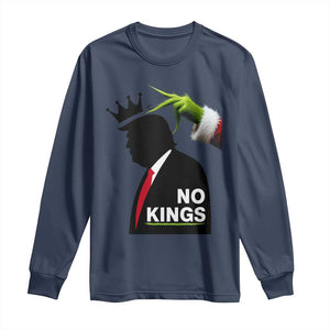 Funny Christmas No Kings in America Long Sleeve Shirt TS10 Navy Print Your Wear