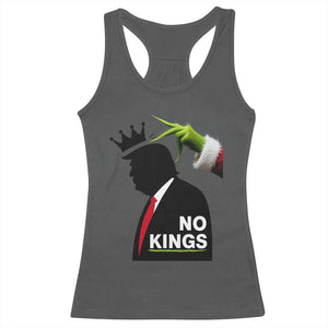 Funny Christmas No Kings in America Racerback Tank Top TS10 Dark Heather Print Your Wear