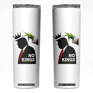 Funny Christmas No Kings in America Skinny Tumbler TS10 White Print Your Wear
