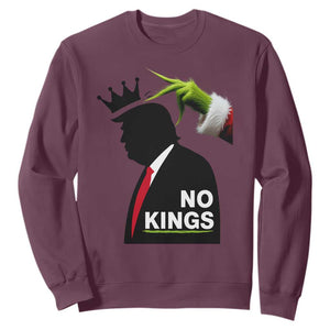 Funny Christmas No Kings in America Sweatshirt TS10 Maroon Print Your Wear